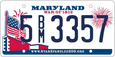 MD license plate 5BM3357