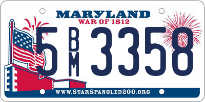 MD license plate 5BM3358