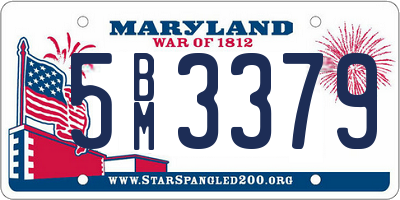 MD license plate 5BM3379