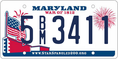 MD license plate 5BM3411