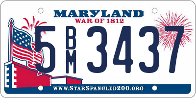MD license plate 5BM3437