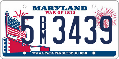 MD license plate 5BM3439