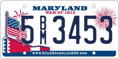 MD license plate 5BM3453