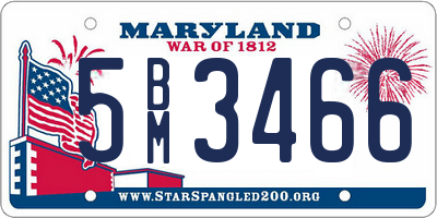 MD license plate 5BM3466