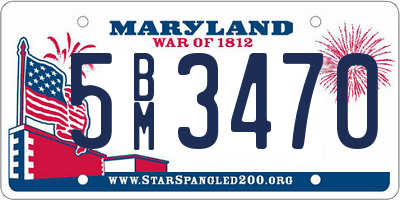 MD license plate 5BM3470