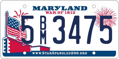 MD license plate 5BM3475