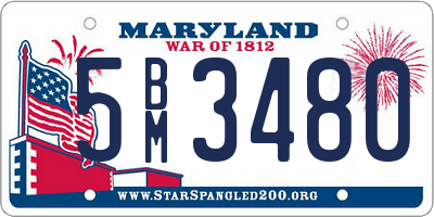 MD license plate 5BM3480
