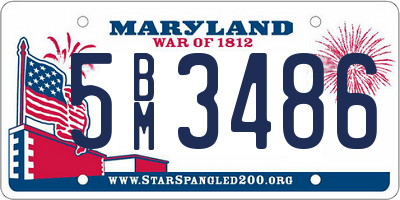 MD license plate 5BM3486