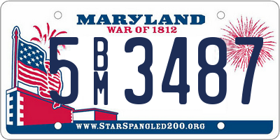 MD license plate 5BM3487