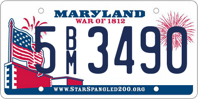 MD license plate 5BM3490