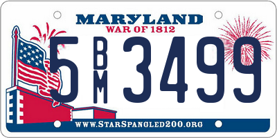 MD license plate 5BM3499