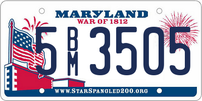 MD license plate 5BM3505