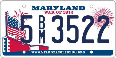 MD license plate 5BM3522