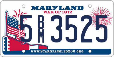MD license plate 5BM3525