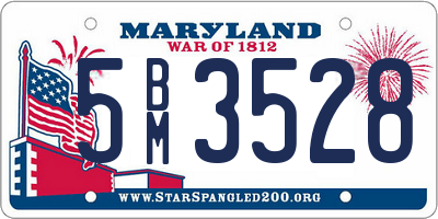 MD license plate 5BM3528