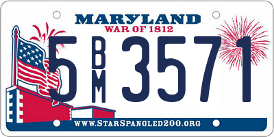 MD license plate 5BM3571