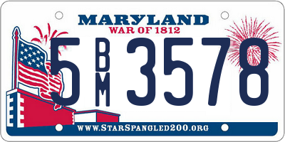 MD license plate 5BM3578
