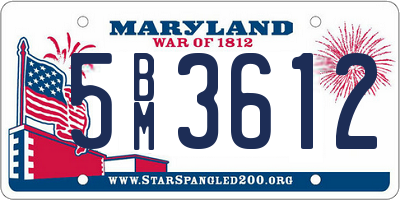 MD license plate 5BM3612