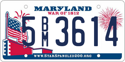 MD license plate 5BM3614