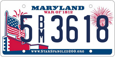 MD license plate 5BM3618