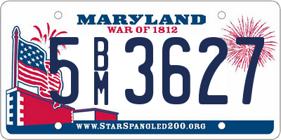 MD license plate 5BM3627