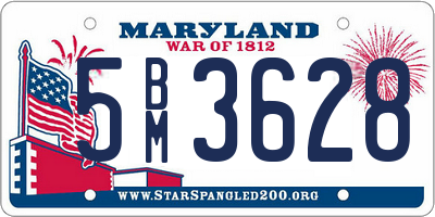 MD license plate 5BM3628