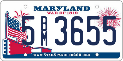 MD license plate 5BM3655