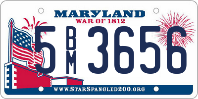 MD license plate 5BM3656