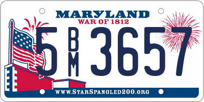 MD license plate 5BM3657