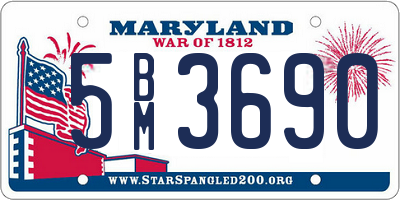 MD license plate 5BM3690
