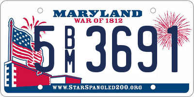 MD license plate 5BM3691
