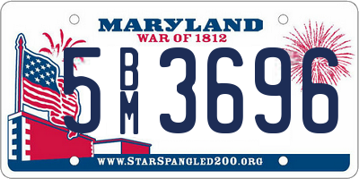 MD license plate 5BM3696