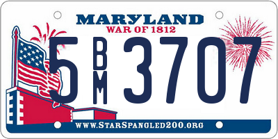 MD license plate 5BM3707