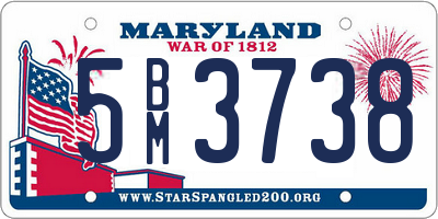 MD license plate 5BM3738