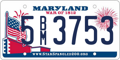 MD license plate 5BM3753