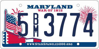 MD license plate 5BM3774