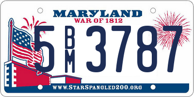 MD license plate 5BM3787