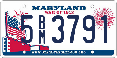 MD license plate 5BM3791
