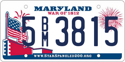 MD license plate 5BM3815