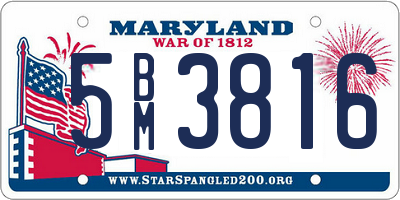 MD license plate 5BM3816