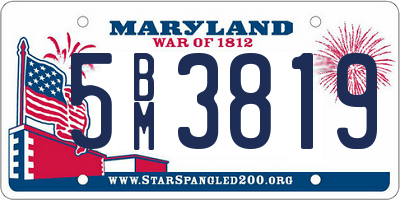 MD license plate 5BM3819