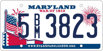 MD license plate 5BM3823