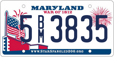 MD license plate 5BM3835