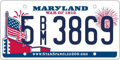 MD license plate 5BM3869