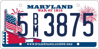 MD license plate 5BM3875