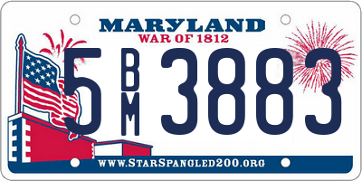 MD license plate 5BM3883