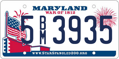 MD license plate 5BM3935