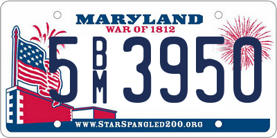 MD license plate 5BM3950