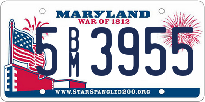 MD license plate 5BM3955