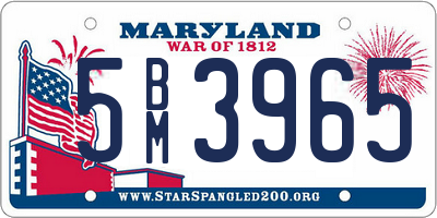 MD license plate 5BM3965